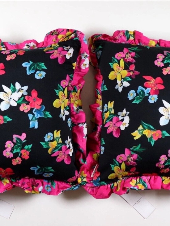 Other - TED BAKER HULA DELPHINIUM FLORAL RUFFLE COTTON PILLOWS X 2 - 20x20